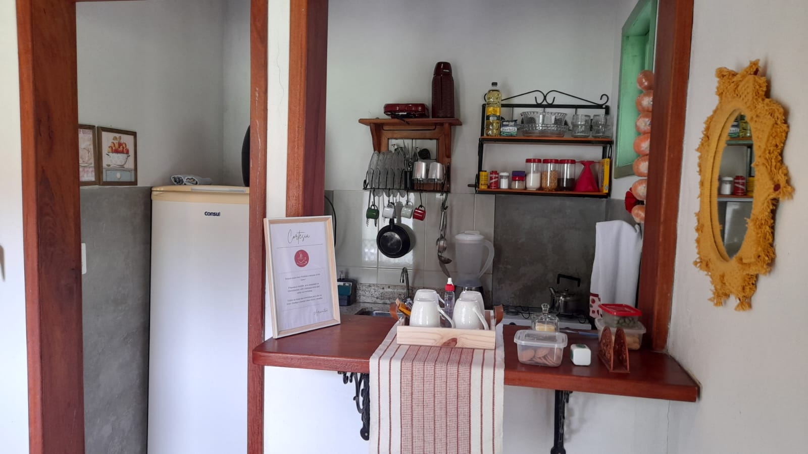 Mini cozinha do bangalô, detalhe